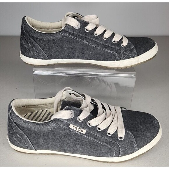 Taos Womens Star Charcoal Wash Canvas Fashion Sneaker Size 7 EU 36 - Picture 2 of 8